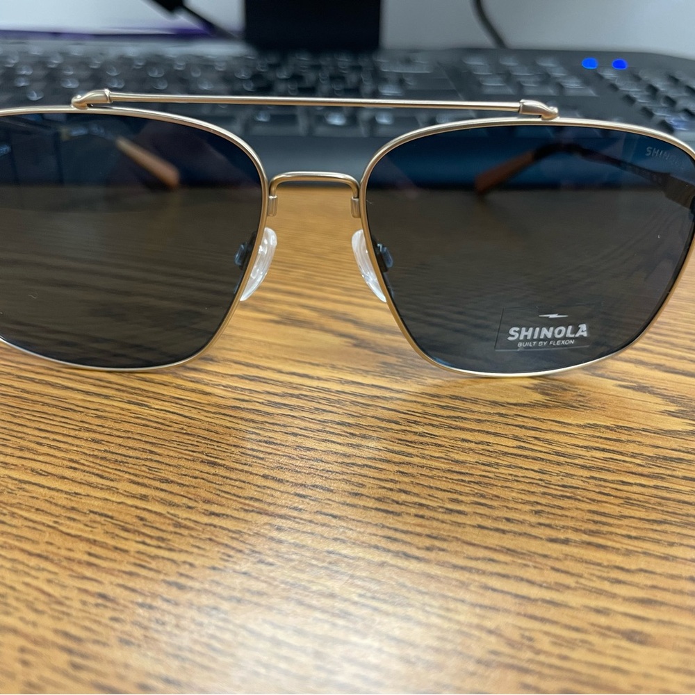 Shinola Gold and Black Sunglasses
